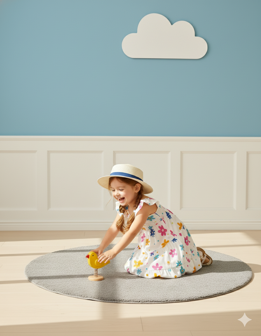 Mihas White Color Floral Printed Flared Sleeve Kids Baby Frock - Image 4