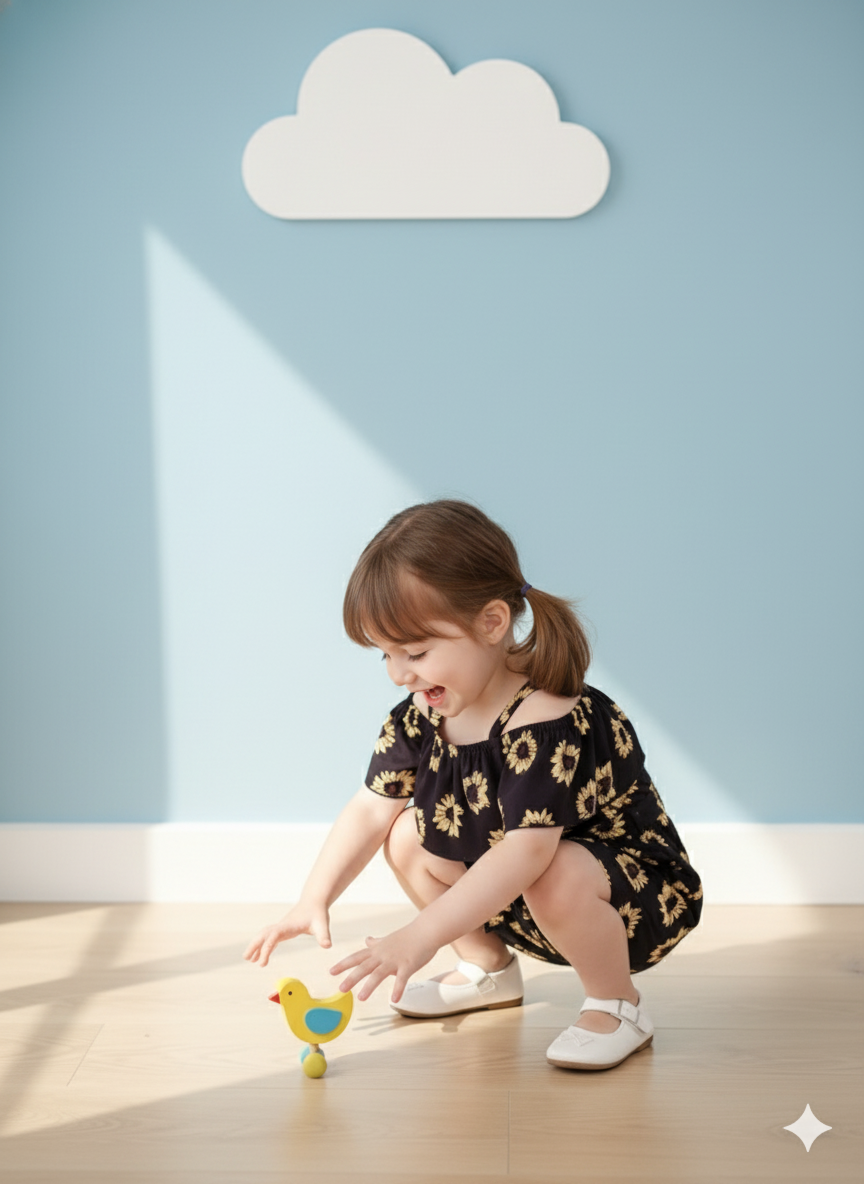 Sunflower Print Off-Shoulder Jumpsuit – Cotton Spandex - Image 4